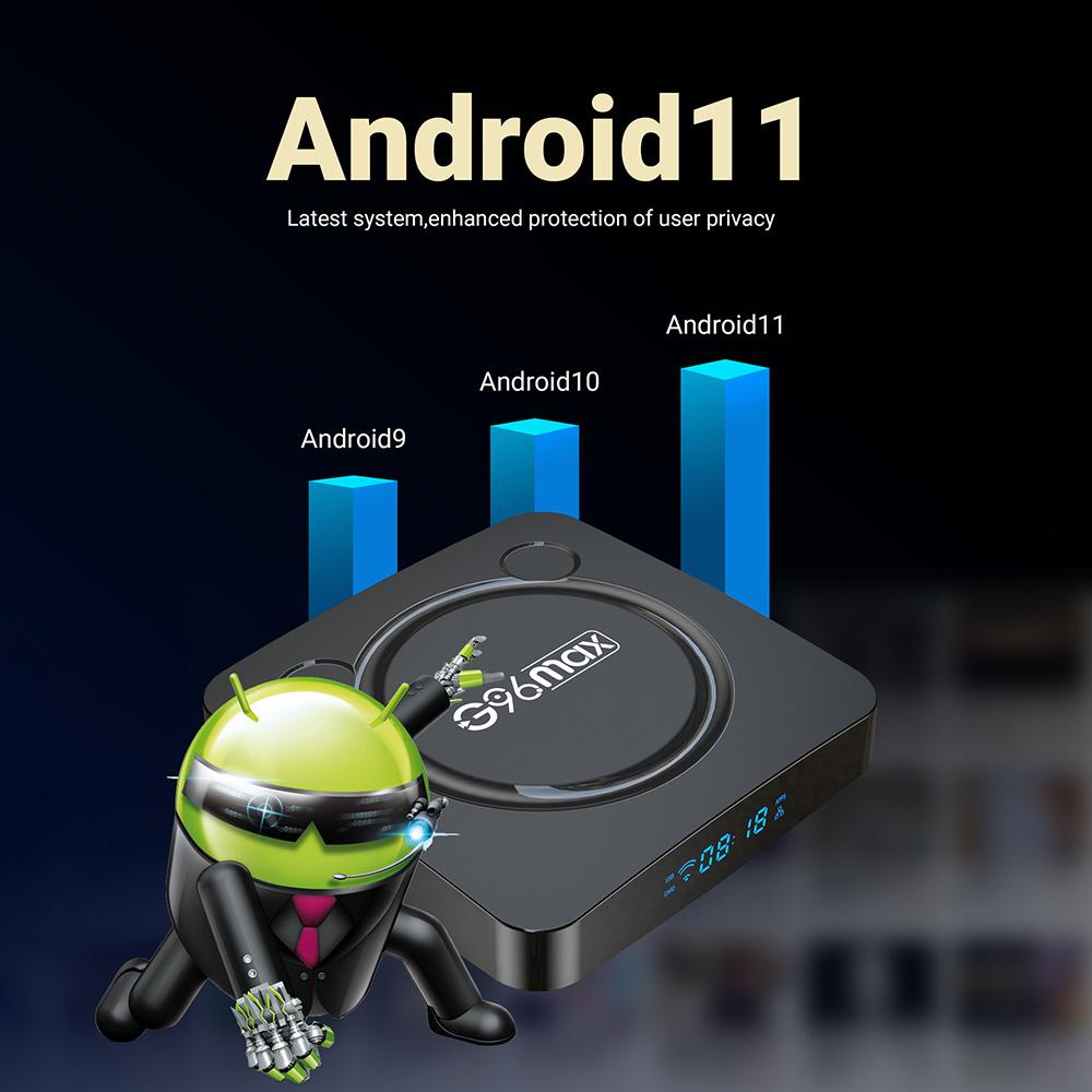 G96 Max Smart TV Box Android 11 Amlogic S905W2 двойной Wi-Fi 4 ГБ 32 ГБ 64 ГБ 4K ТВ-приставка видеоресивер медиаплеер телеприставка 2G 16 ГБ