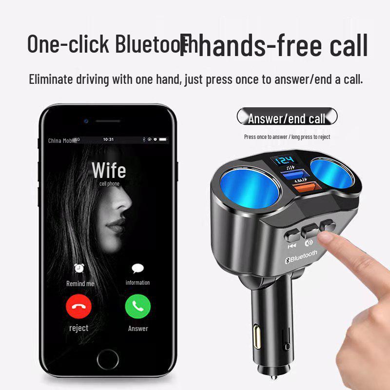 Сверхбыстрое автомобильное зарядное устройство "один в три" и Bluetooth FM-передатчик с функцией громкой связи