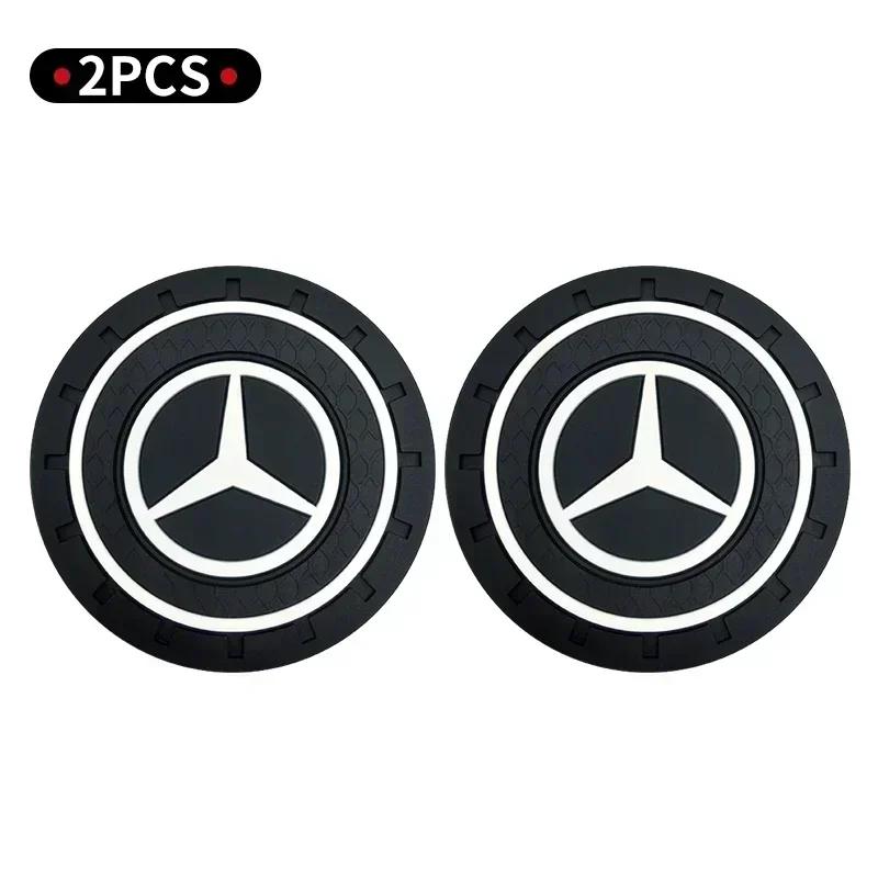 1/2Pcs Car Auto Water Cup Slot Non-Slip Mat Water Cup Bottle Holder Mat For Mercedes benz A B R G Class GLK GLA w204 W251 W463 NOQRS1