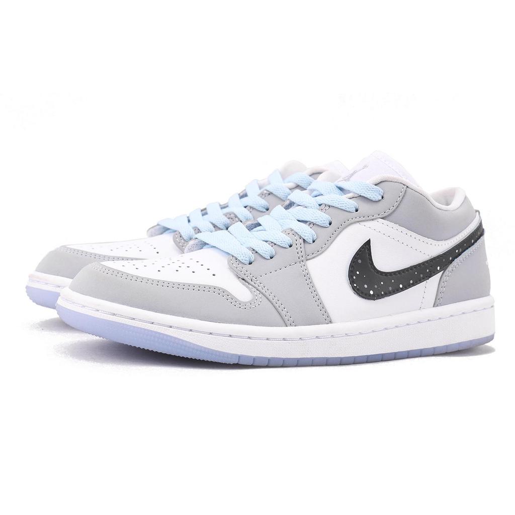 Jordan Женские низкие баскетбольные кроссовки Air Jordan 1, нескользящие, износостойкие, серые DC0774-105(Команда-SBOX)-Случайные упаковочные пакеты