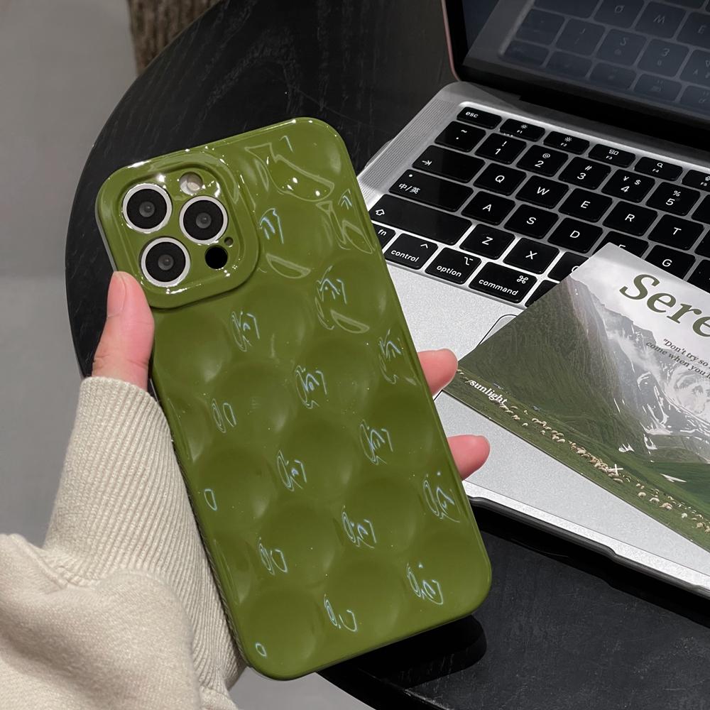 Модный оливково-зеленый круглый полый чехол для Iphone 14 13 12 11 Pro Max Mini Xr X Xs 14 Plus мягкий противоударный чехол