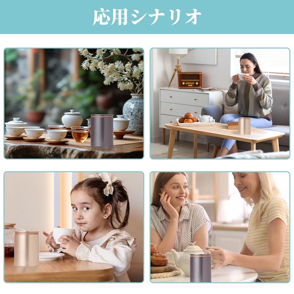 Kasanidika 2-Piece Iron Tea Box Set with Tea Leaf Can, Tea Caddy, and Teaspoon, Airtight, Light-Proof, Dishwasher Safe, Perfect as a Gift