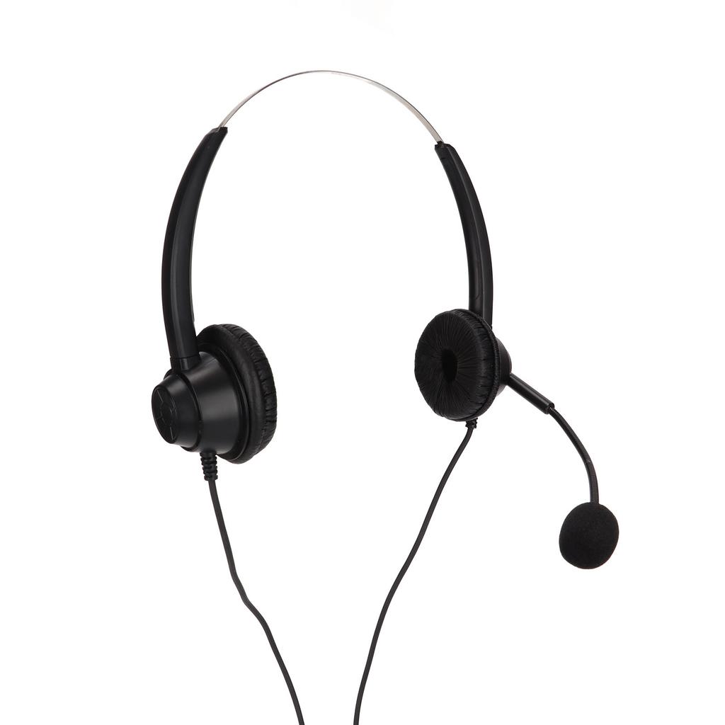 Customer Service Headset Noise Cancelling RJ9 Plug Binaural Wired Telephone Headphone with Mic for VOIP Phones