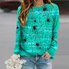 Tops For Women Spider Web Print Round Neck Long Sleeve T-shirt Fall Casual Slim Pullover Women's Long Sleeve Top