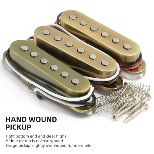 Звукосниматели Ogdni Alnico 5 для Strat, Одиночные звукосниматели для грифа/среднего/бриджа гитары, Кремовые, для электрогитар Strat и Squier (белый)