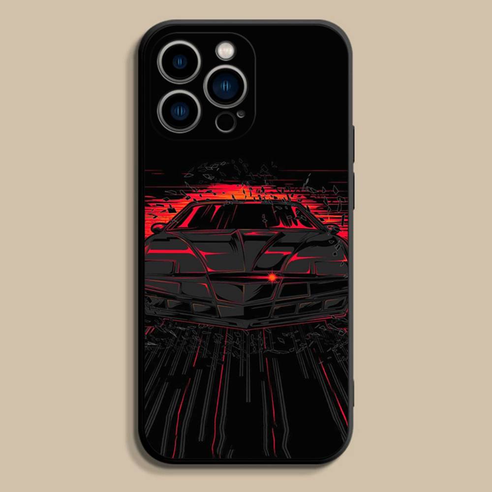 K-Knight Rider K-KITT Car For iPhone 17,16,15,14,13,12,11,Pro,Max,Plus,E,SE4,Air,Mini Black Soft Cover Phone Case
