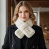 Faux Rabbit Fur Plush Scarf Fake Collar Pure Color Bib Retro Women Winter Scarves  For Girls