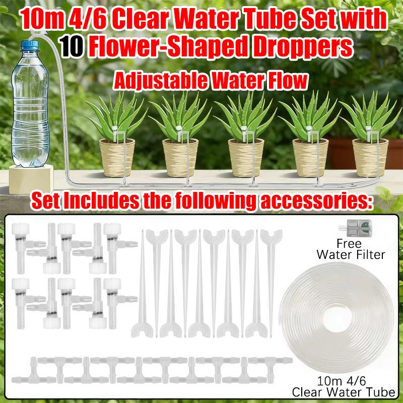 2-20M Garden Drip Irrigation Kit  Adjustable Valve Drip Watering Device 4/7mm Hose  Potted Plant Micro Dripper Greenhouse