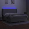 VidaXL Slatted Bed Base with Mattress and LED, Upholstered Bed, Double Bed, Adult Bed for Interior Bedroom, 3139045