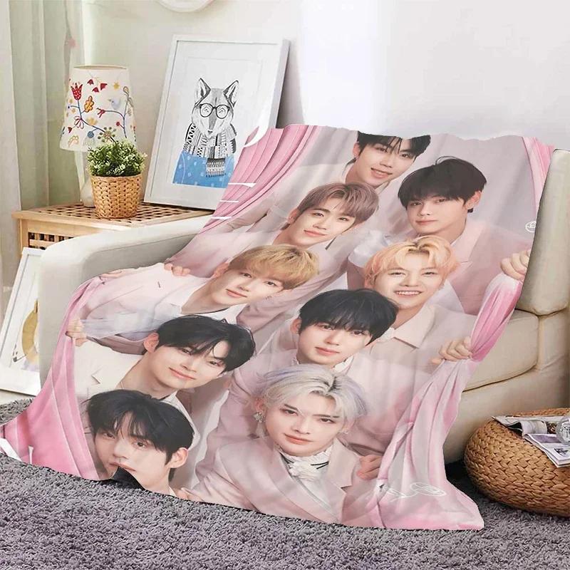 Покрывало на кровать Диван Зима A-Ateez Kpop Теплый флис Кемпинг Индивидуальное Декоративное Дневной сон Пушистые Мягкие Одеяла Кинг-сайз Микрофибра Постельное белье