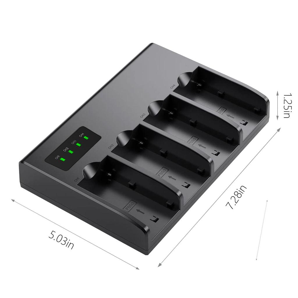 Зарядное устройство для камеры с 4 слотами для аккумулятора Sony NP-F330 NP-F550 NP-F570 NP-F750 NP-F770 NP-F960 NP-F970 NP-F930 NP-FM500H