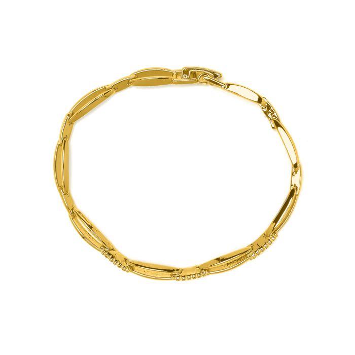 Bracelet - LUXENTER - Thylo - Zircone cubique brillante - Finition or jaune 18 carats - Longueur 18 cm