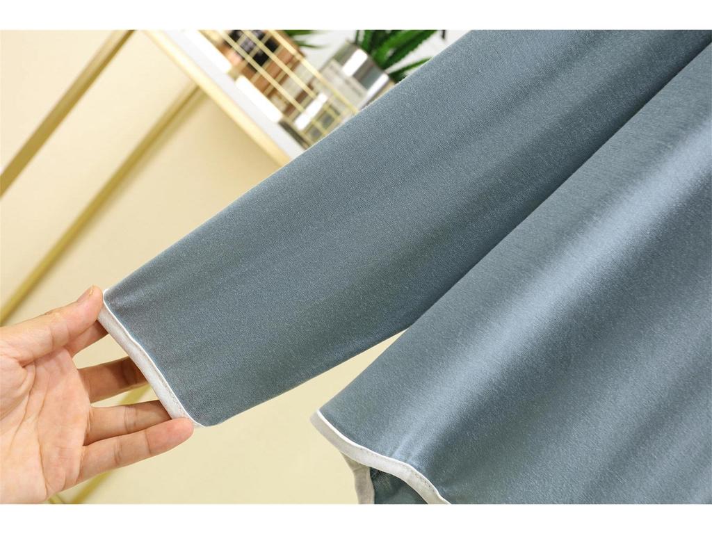 Модальный пижамный комплект с длинным рукавом и нагрудными вкладышами для женщин - Повседневный двухпредметный комплект на осень/зиму с отделкой