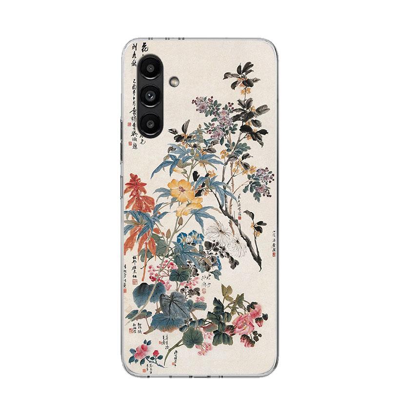 Чехол для телефона в китайском стиле, арт, тушь, для Samsung Galaxy A17 A16 A14 A15 A13 A57 A56 A54 A55 A53 A37 A36 A34 A35 A33 A26 A24