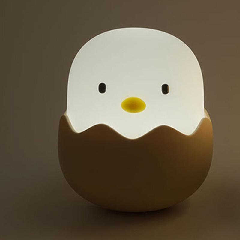 Светодиодный ночник 'Куриное яйцо' - Силиконовый перезаряжаемый от USB Качалка Детская настольная лампа