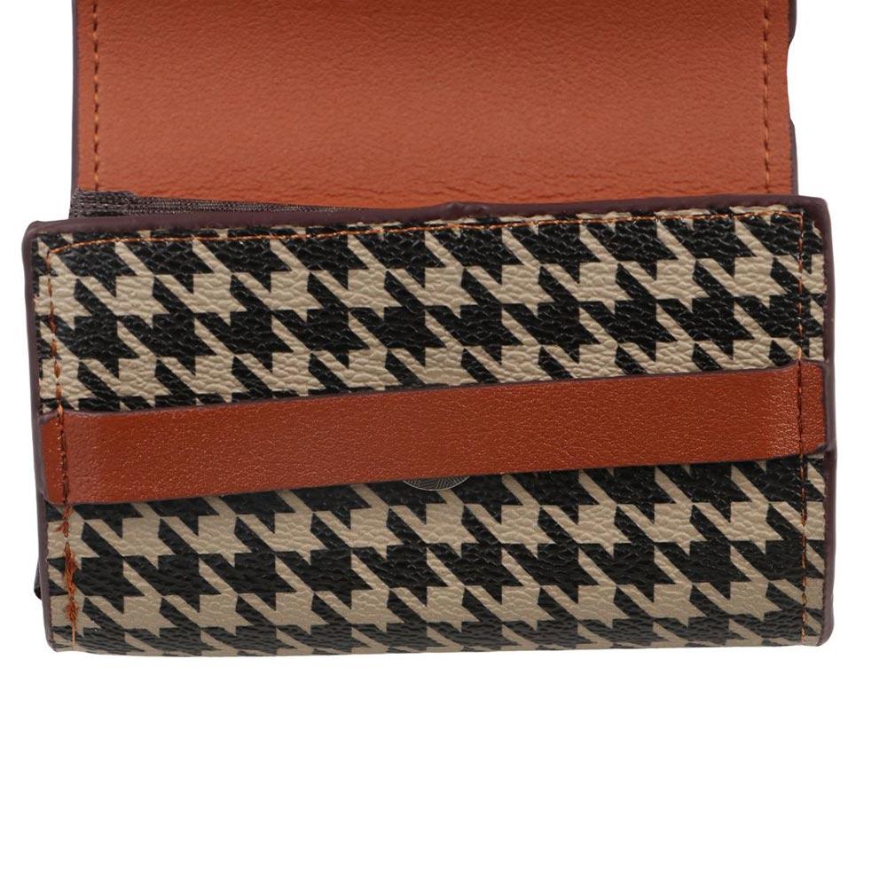 Korean Style Card Holders Clutch Card Pocket Short Wallet Ins Houndstooth Card Bag Outdoor
