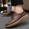 Мужская кожаная повседневная обувь Классические деловые туфли Новые удобные туфли на плоской подошве со шнуровкой Оксфордские туфли для мужчин Дизайнерские лоферы Zapatos
