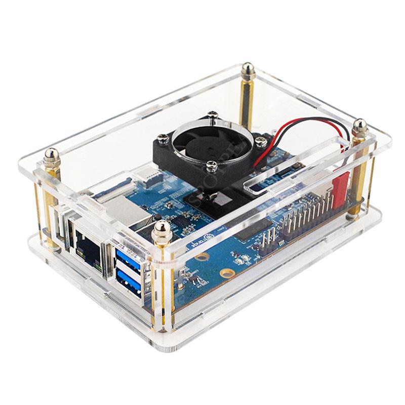 Универсальный прозрачный акриловый корпус для Orangepi 5/5B с совместимостью с охлаждающим вентилятором и радиатором