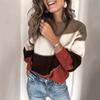 Женский модный свитер в полоску с круглым вырезом, вязаный нижний свитер