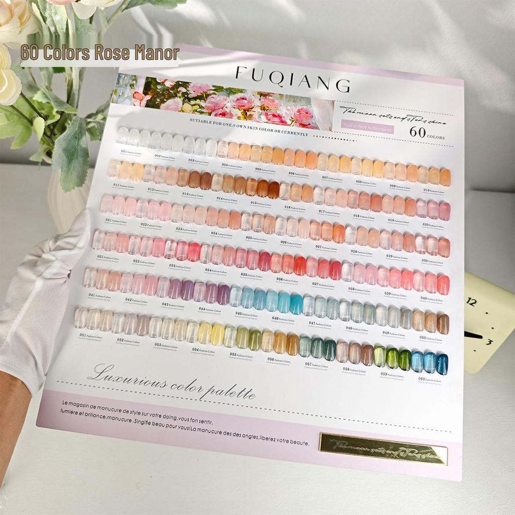 Набор гель-лаков «Розовый особняк», 60 цветов: Прозрачные, Полупрозрачные Оттенки для Салонного Маникюра