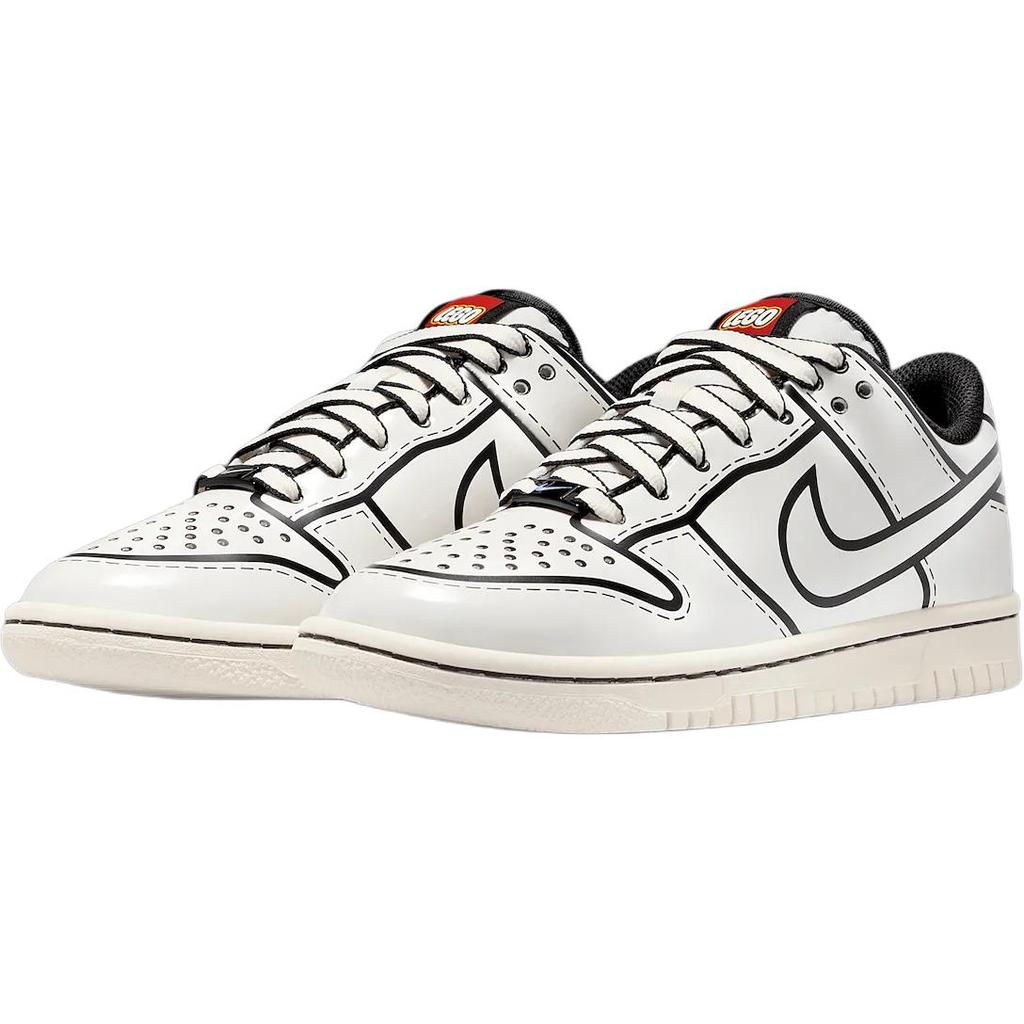 LEGO x Nike Dunk Низкие кеды для скейтбординга с защитой от скольжения и истирания Детские Белый Черный Красный Подростковые IF2117-100