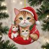 Yousheng Рождественский кулон 2D акриловый кот в рождественской шапке шарм подвеска для автомобиля украшение для создания праздничной атмосферы