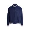 Polo FW24 Striped Logo Baseball Collar Single-Breasted Long Sleeve Jacket Men Jacket Navy-Blue 710935535-001