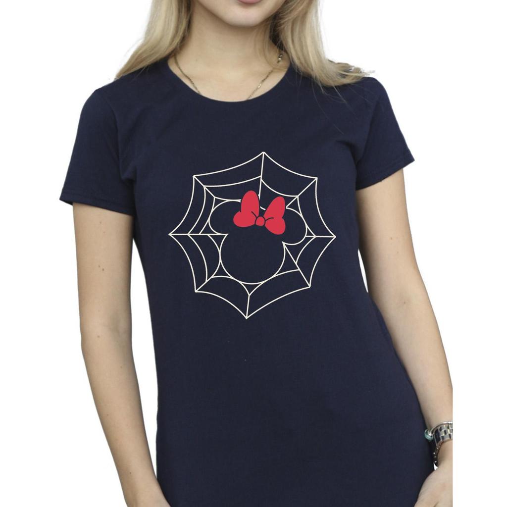 Disney Womens/Ladies Minnie Mouse Spider Web Cotton T-Shirt