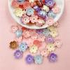 Home Party Supplies 80Pcs Handmade Materials Five-petal Flower Colored 10.5mm Acrylic Fashion Beads Earrings Materials DIY Jewelry Making Hairclip