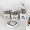 Flower Printed Toiletry Separate Bottle Bathroom Lotion Soap Dish 4pcs Sets