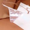 Women's Sexy Sweet Plus Size Thong Bow Breathable Satin Panties Low Waist Seamless T-pants