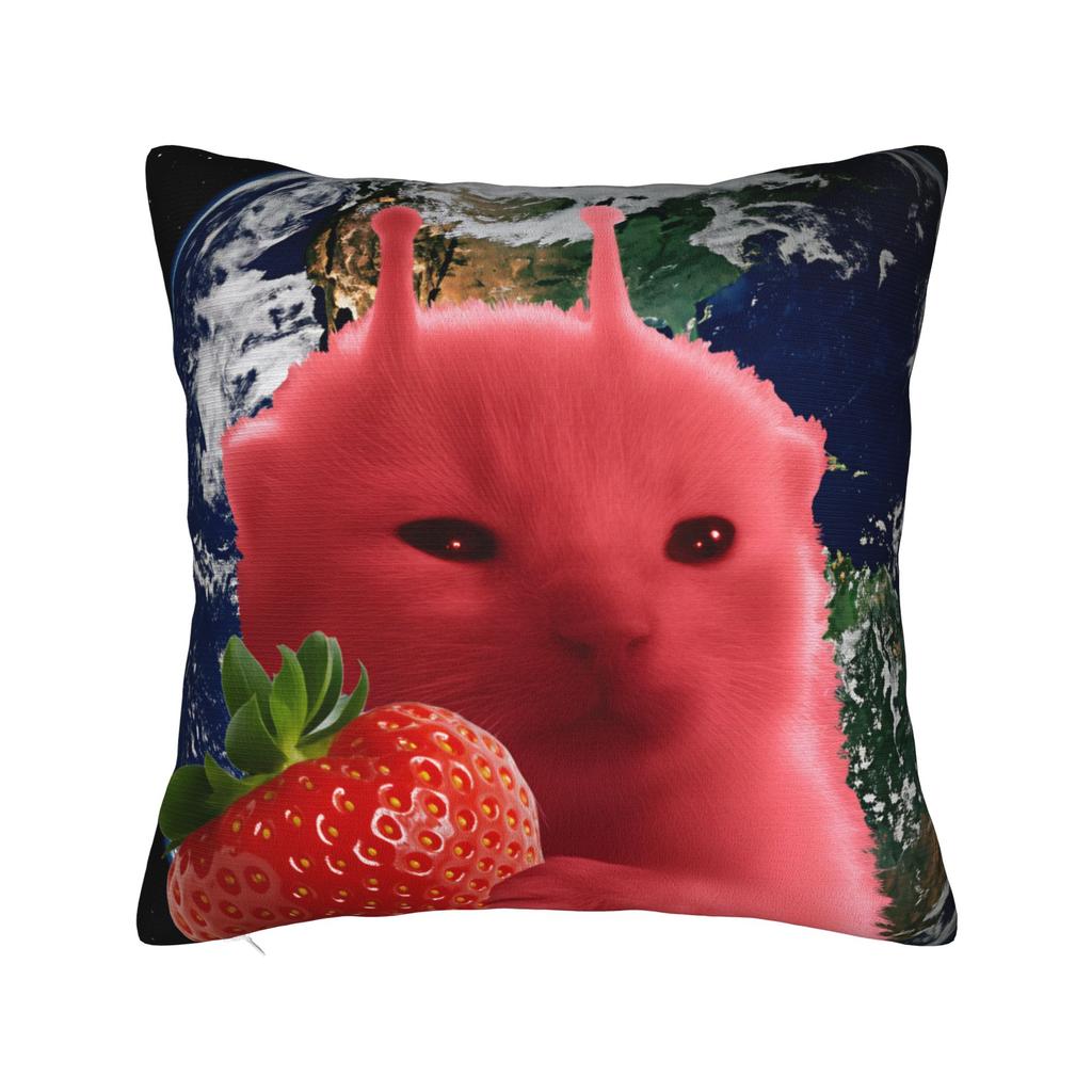 Rainbow Forest Meowl Cat Pillow Cover Soft Cushion Cover Cute Funny Pillow Case For Living Room Chair