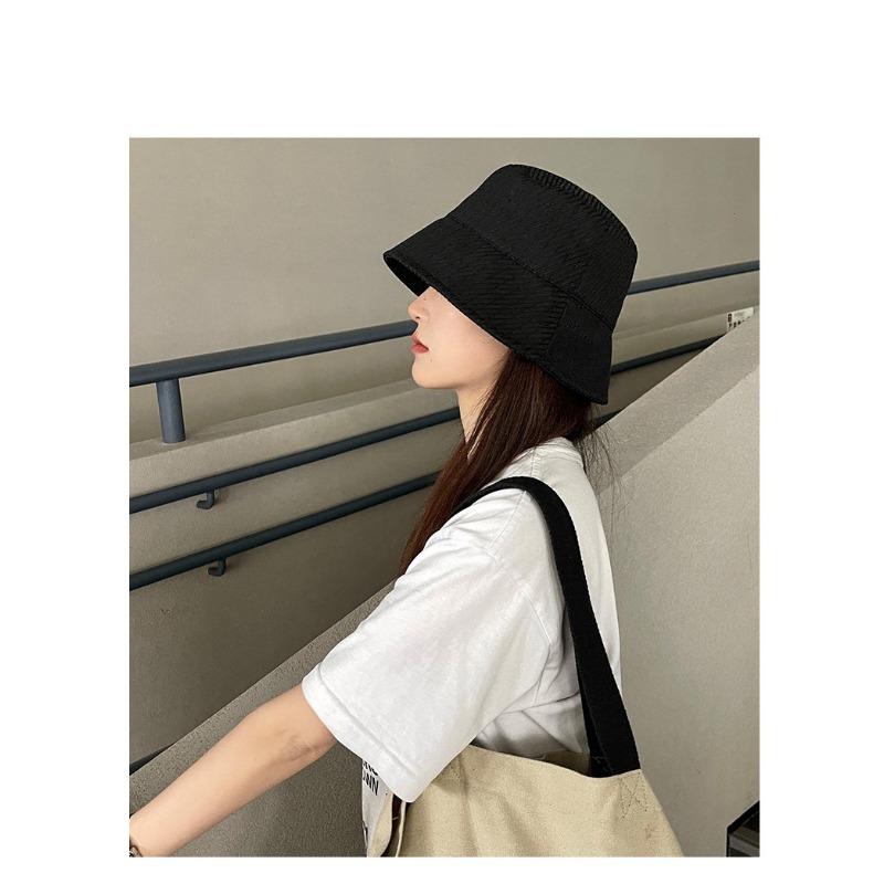 Women S Japanese Style Bucket Hat Large Head Size Sun Protection Face Slimming Sun Hat