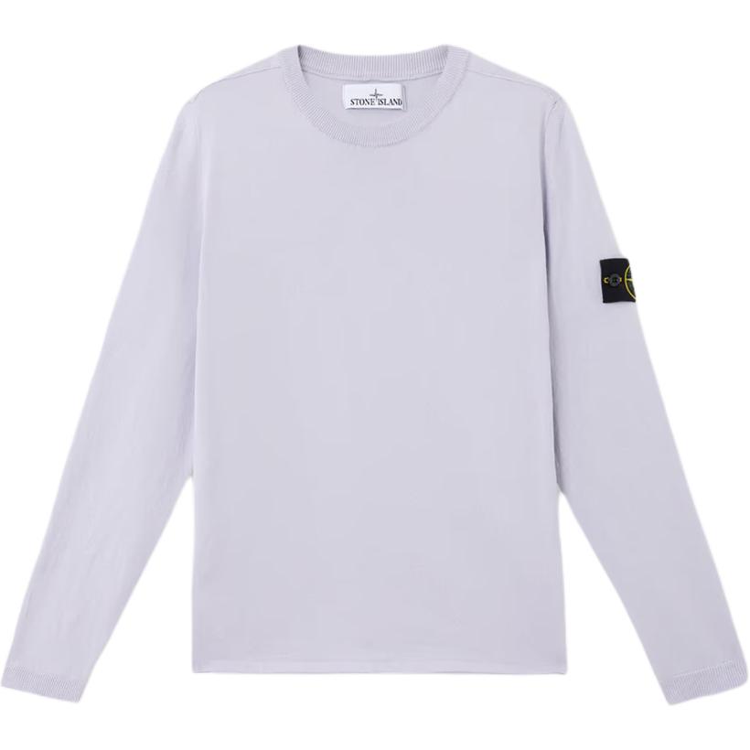 STONE ISLAND Мужской свитер однотонный с круглым вырезом и длинным рукавом, лиловый K1S1551000-62S00B9-V0088
