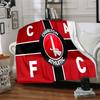 Charlton FC Crest Flannel Blanket, Soft Polyester, Modern Design, All-Season for Camping, Travel, Gifts for holidays or birthdays