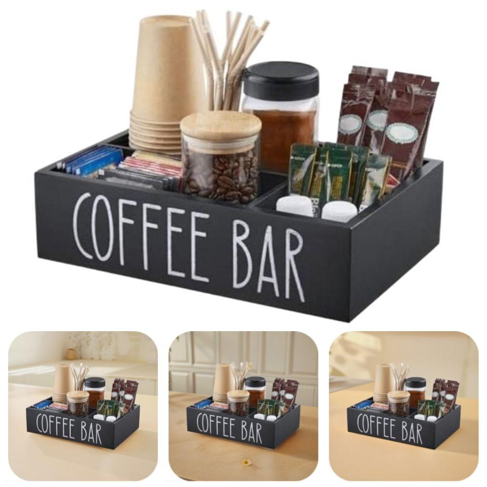 Креативный деревянный органайзер для кофейного бара в ретро-стиле, стойка для хранения приправ, пульт дистанционного управления