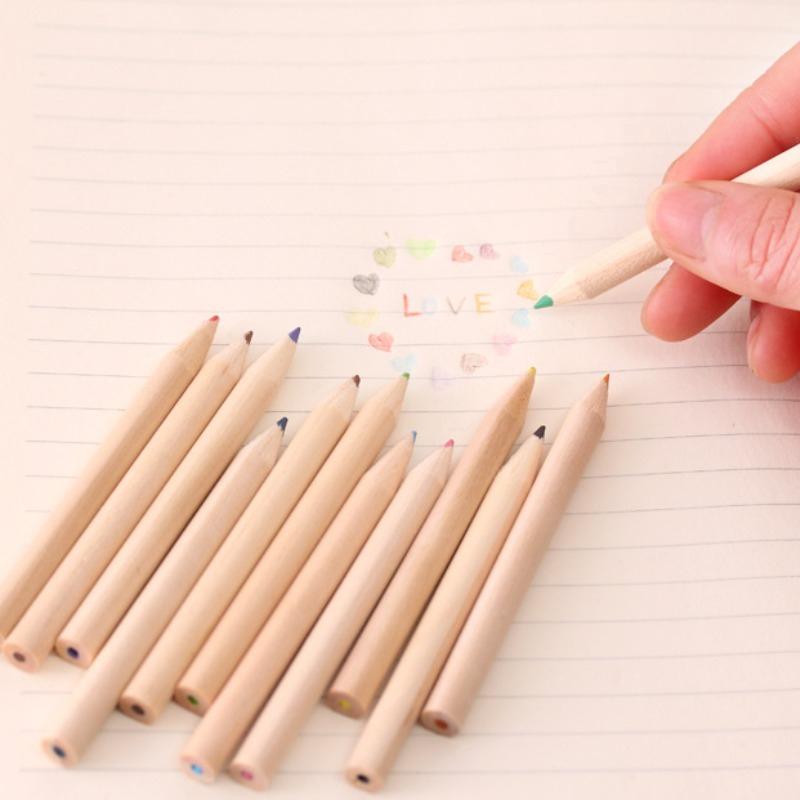 1Pc Training Class Gifts Students Log Painting Pencils 12 Colors Color Pencils Children's Art Set