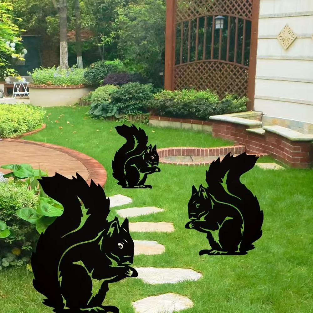 Белка Металлический Садовый Столб Украшения Очаровательное Животное Искусство Для Дворов и Изгородей, Стильные Украшения Для Земли и Садовые Колышки