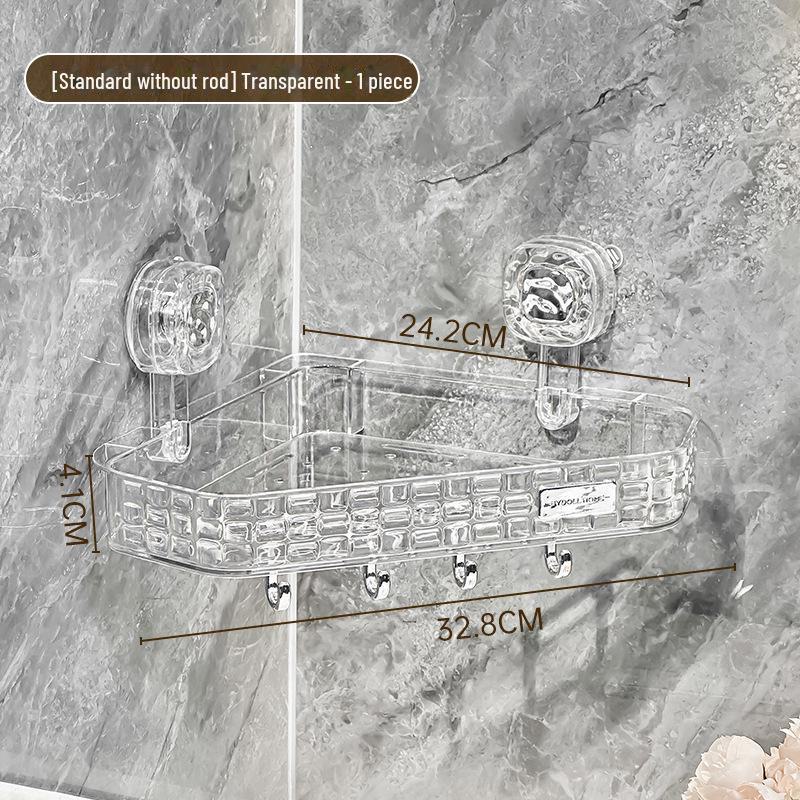 Стеллаж для хранения вещей в душевой кабине без перфорации - настенный органайзер с присоской