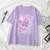 Ulzzang Cute Cartoon Sweet Girls Japanese Streetwear Harajuku Pink Kawaii Casual Tops Vintage Loose E-Girl Summer Women T-shirt