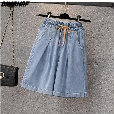 Женские летние джинсовые свободные повседневные шорты большого размера