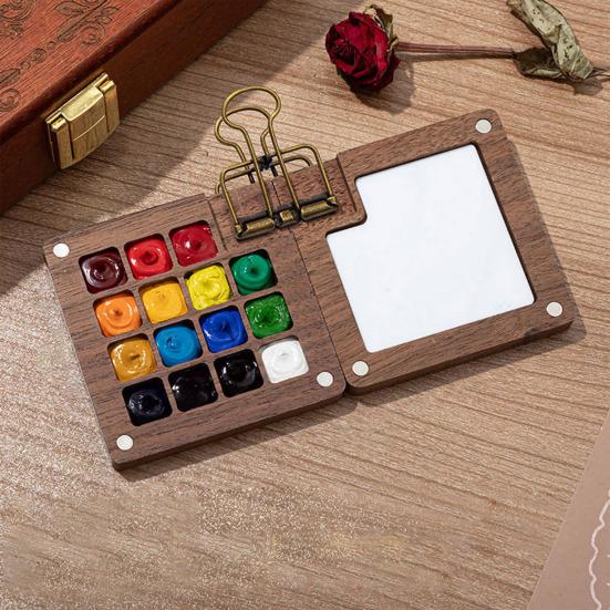 Мини-коробка для акварельных красок, карманный набор для путешествий для художника, универсальная цветовая палитра, портативная пластиковая книга для рисования