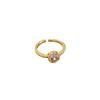 Real Gold Minimalist Zircon Simple Open Ring Women'S Japan And Korea Niche Simple Design Sense Index Finger Ring