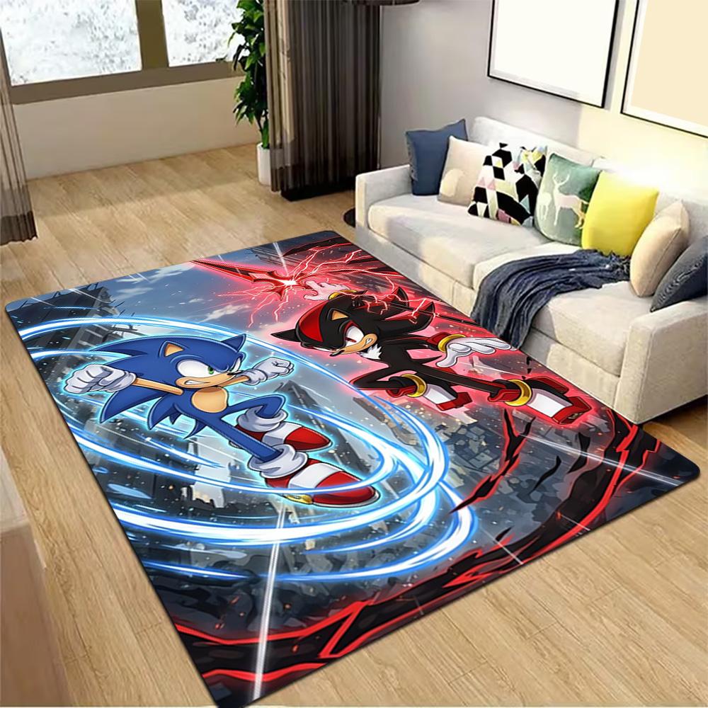 Sonic & Shadow: Speed Clash Decoration,Carpet,Living Room,Bedroom, Non-slip,Square rug