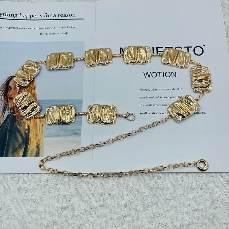 Stylish Metal Waist Chain With Irregular Design For Women Office And Casual Looks