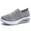 Fashion Women Knitted Mesh Sneakers Breathable Casual Sport Shoes Wedge Platform Rocking Shoes Increasing Ladies Vulcanized Shoes2024