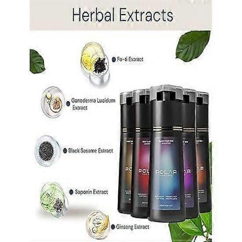 Шампунь-краска для волос, Шампунь-краска Polar, Мгновенный шампунь-краска Polar для ухода за волосами, Натуральный шампунь-краска для волос для закрашивания седины, Подходит для женщин и М
