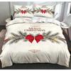 Santa Claus Bed Three-Piece Set, Digital Print Quilt Cover Sheet Set