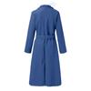 Women's Winter Woolen Coat Elegant Lapel Trench Coat Solid Color Long Jacket Work Tie Long Coat