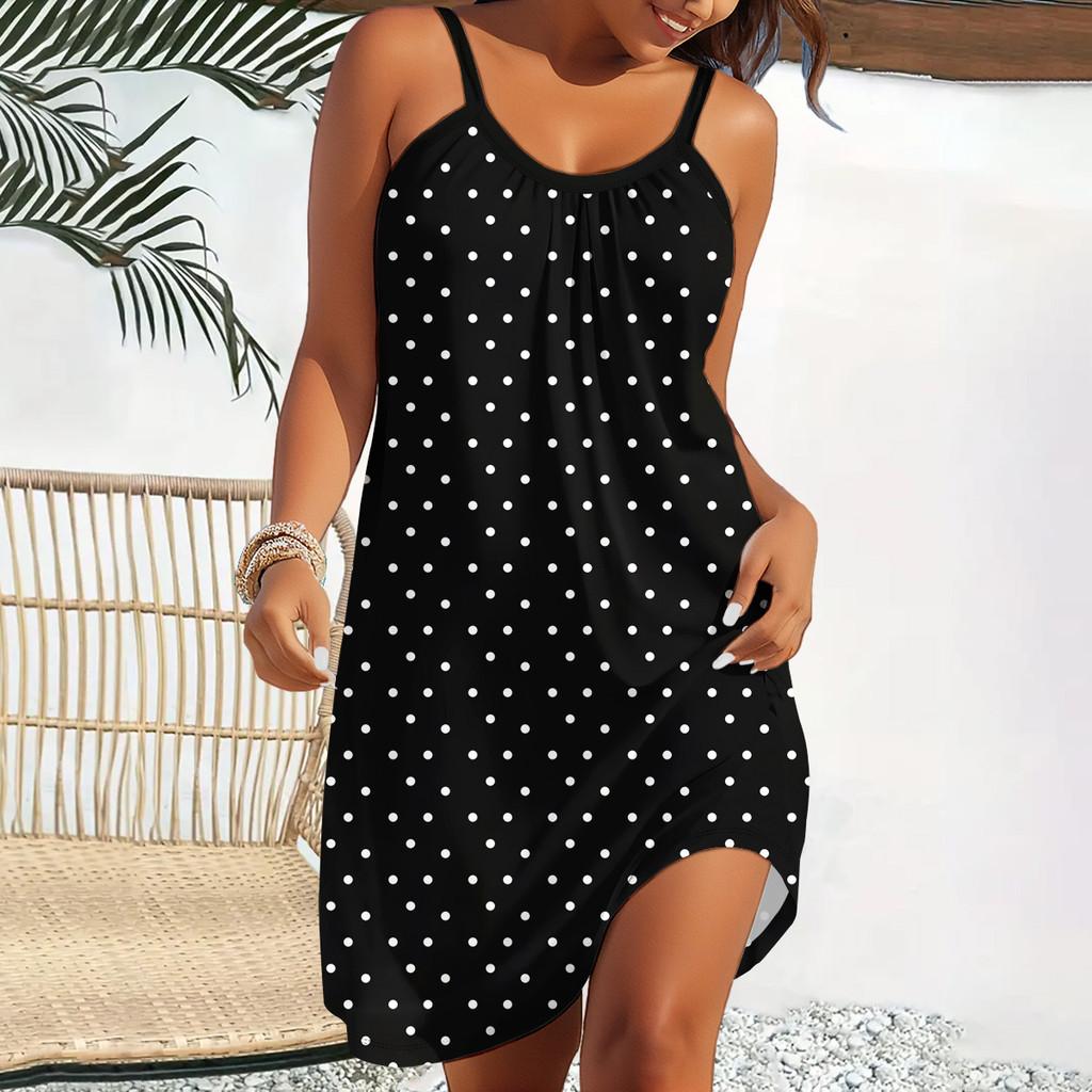 2025 Women's Summer Sleeveless Print Casual Dress Summer Dress for Holiday Women Clothing